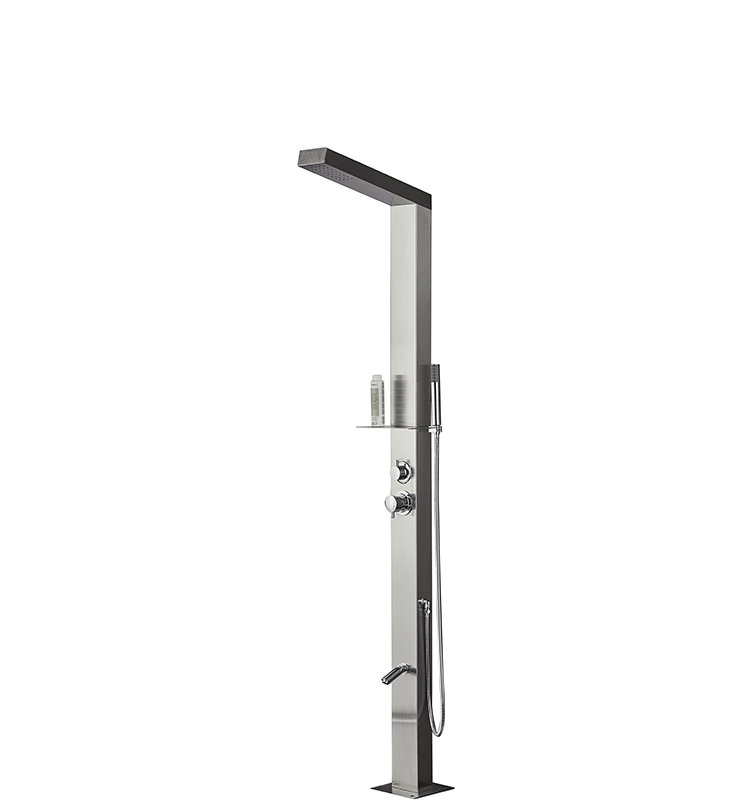 Fontana Light Grey Stainless Steel Outdoor Shower Column Panel